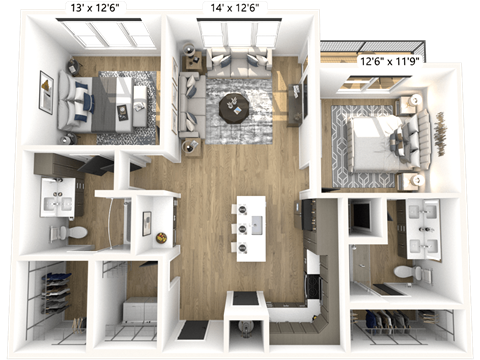 BB1 Floor Plan  at Avant & Avant II, Carmel, Indiana
